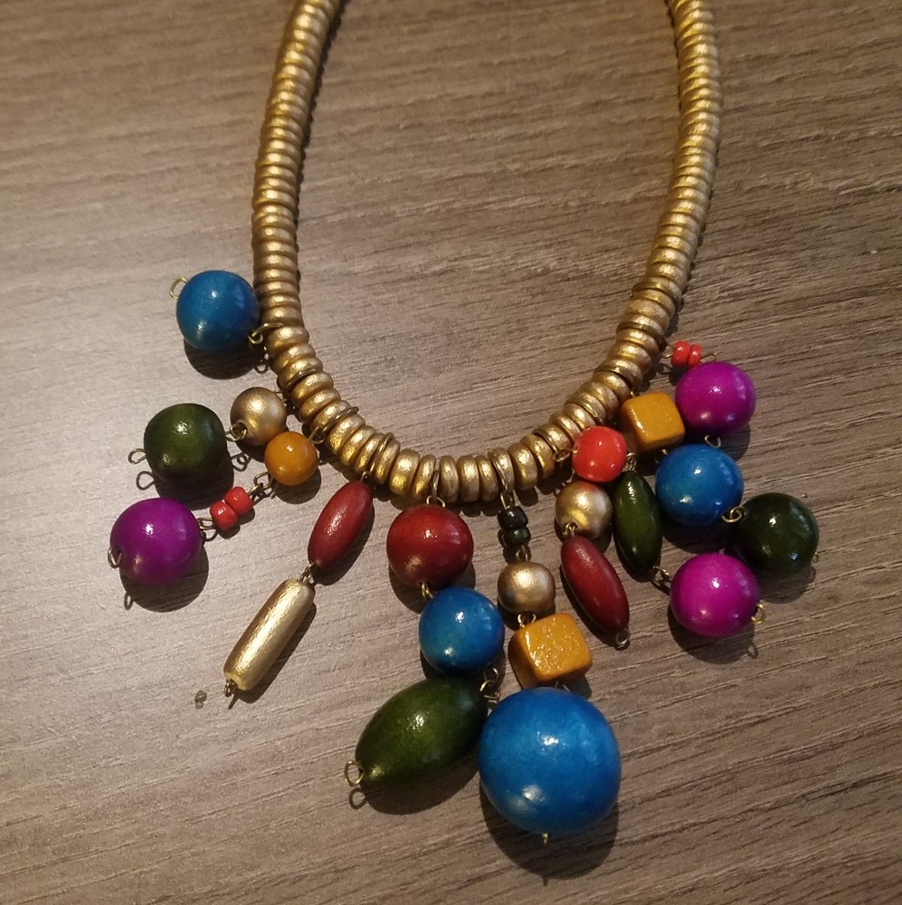 Wooden bead necklace